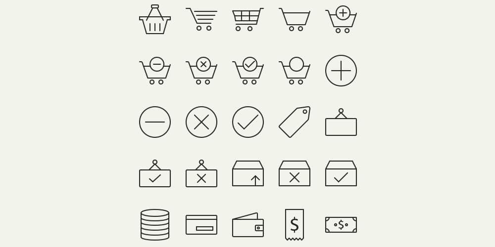 Free Outline E-commerce Icons