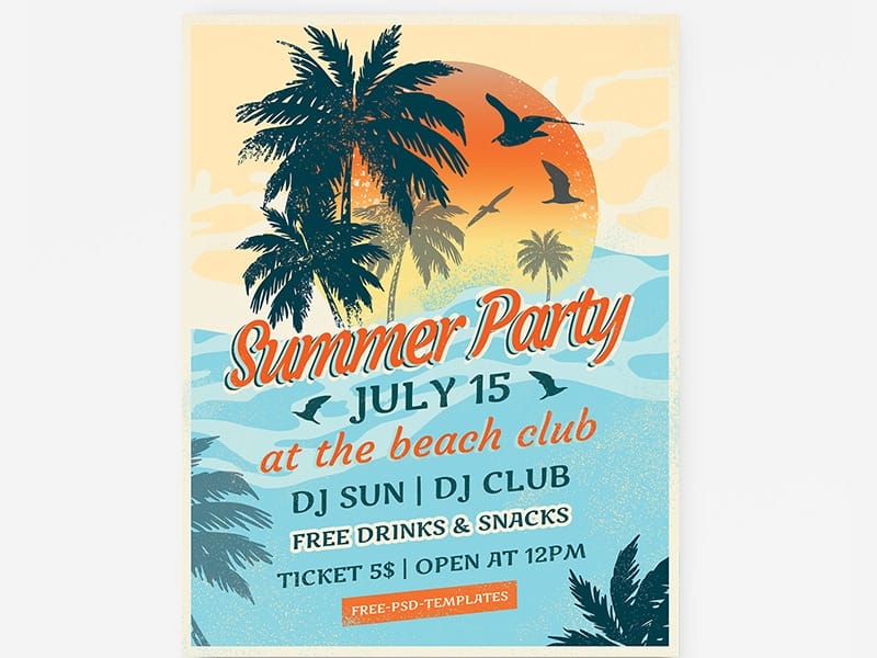 Free Summer Party Flyer Template