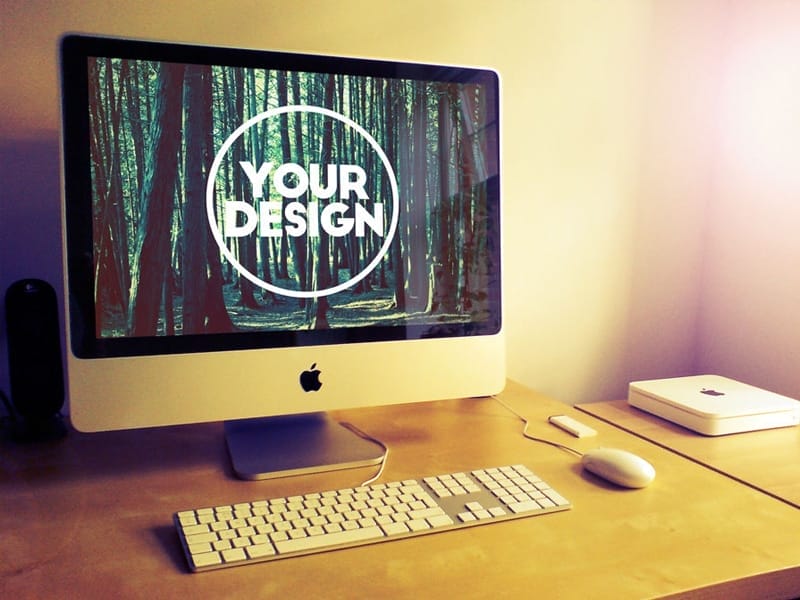 Free imac mockup psd