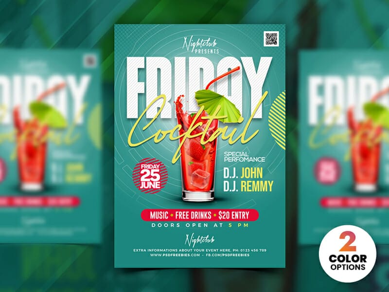 Friday Cocktail Party Flyer Template