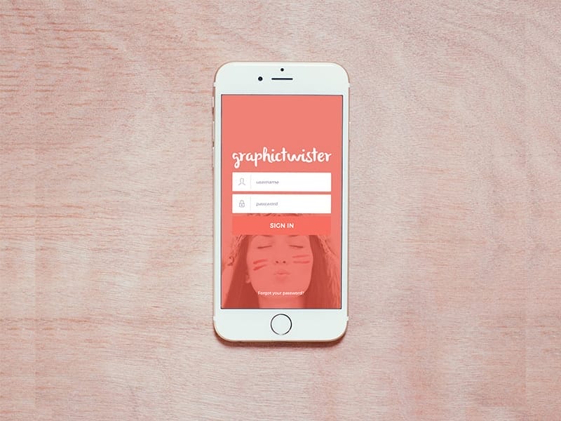 Gold Iphone 6 MockUp On Grass