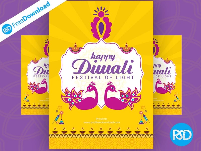 Happy Diwali Greeting Flyer PSD