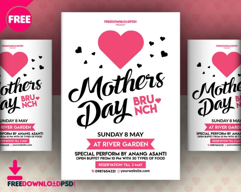 Happy Mothers Day Flyer PSD