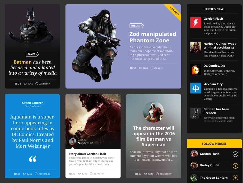 Hero Free UI Kit PSD