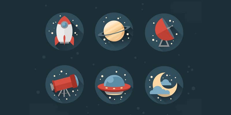 How to Create Stylish Flat Space Icons in Adobe Photoshop