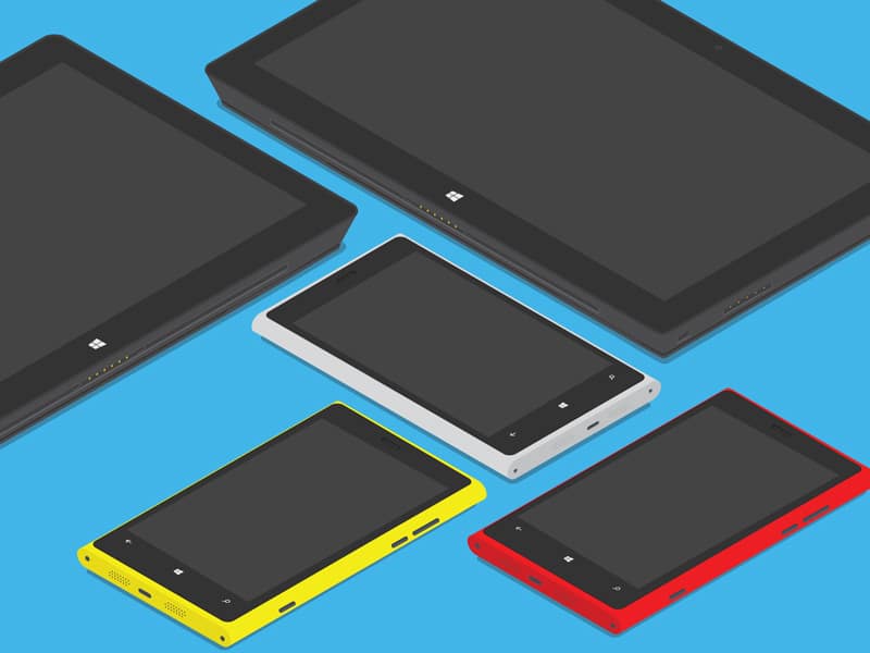 Isometric Windows Devices MockUp PSD