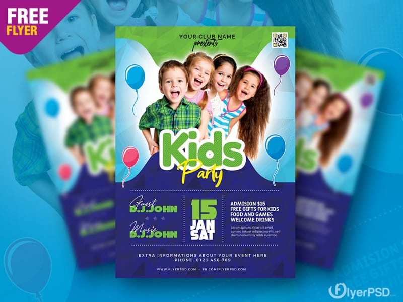 Kids Party Flyer PSD