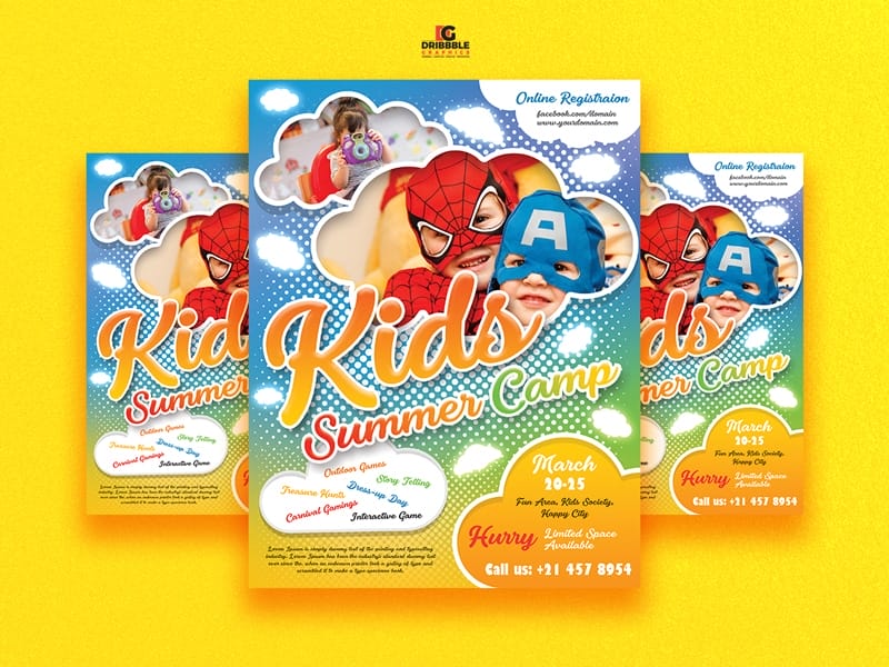 Kids Summer Camp Flyer Design Template