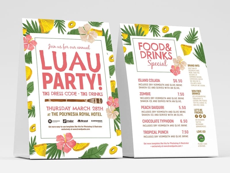 Luau Party Flyer Template