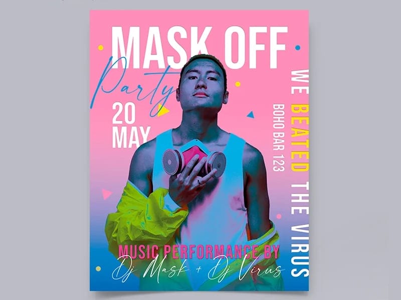 Mask Off Party Flyer Template