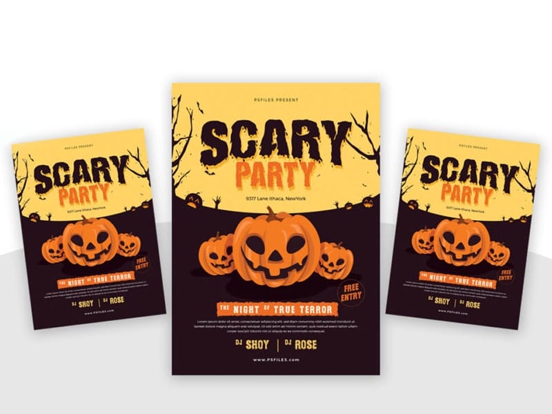 Minimal Halloween Scary Party Flyer