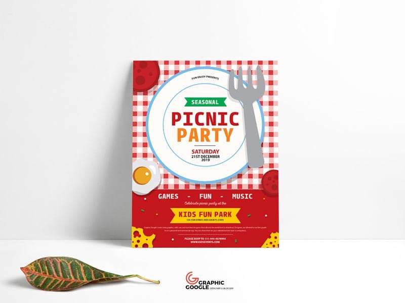 Modern Picnic Party Flyer Template