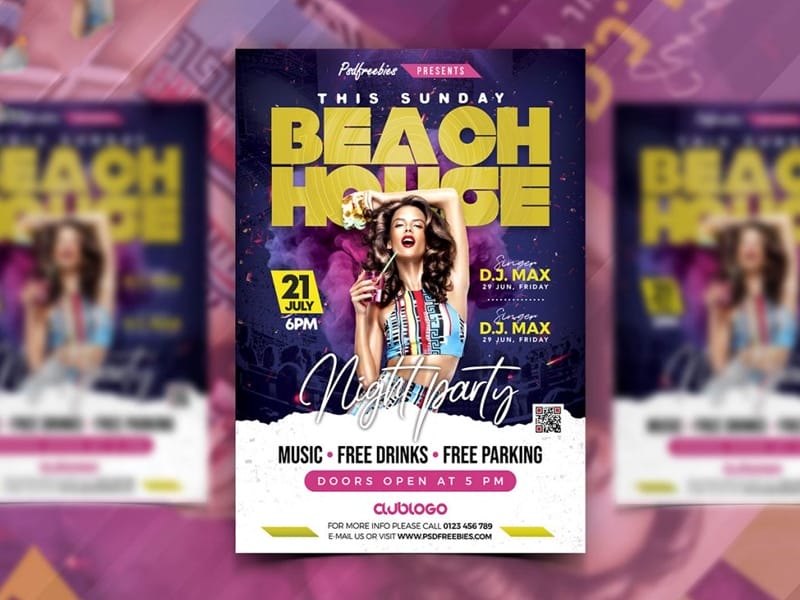 Music Club Party Flyer Template