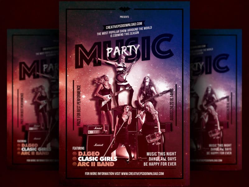 Music Party Flyer Template PSD