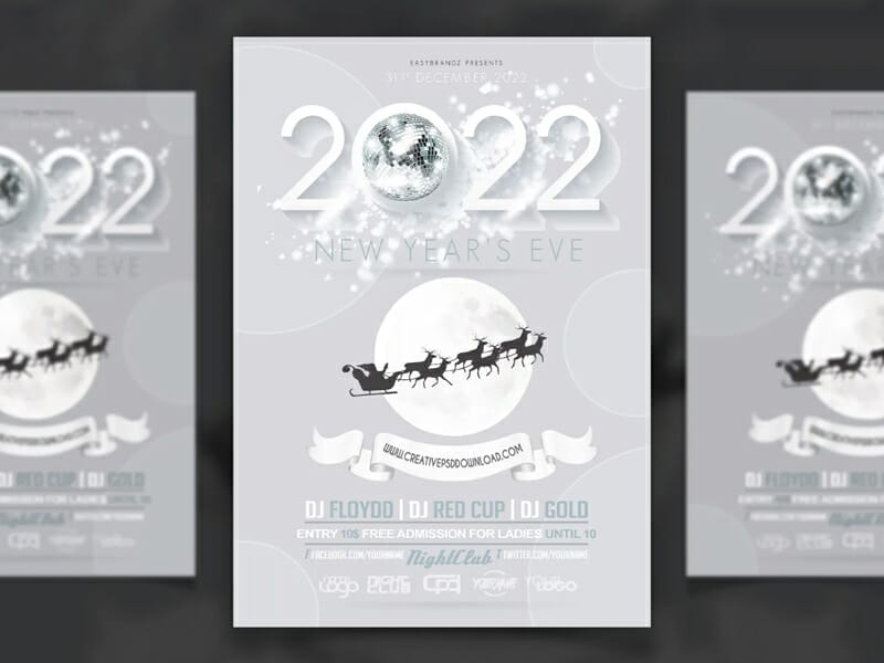 New Year Party White Flyer