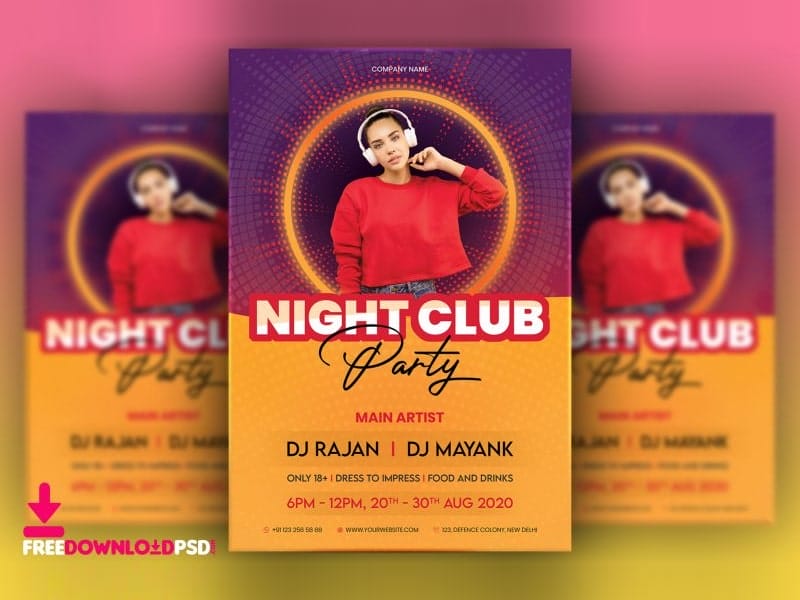 Night Club Party Flyer PSD