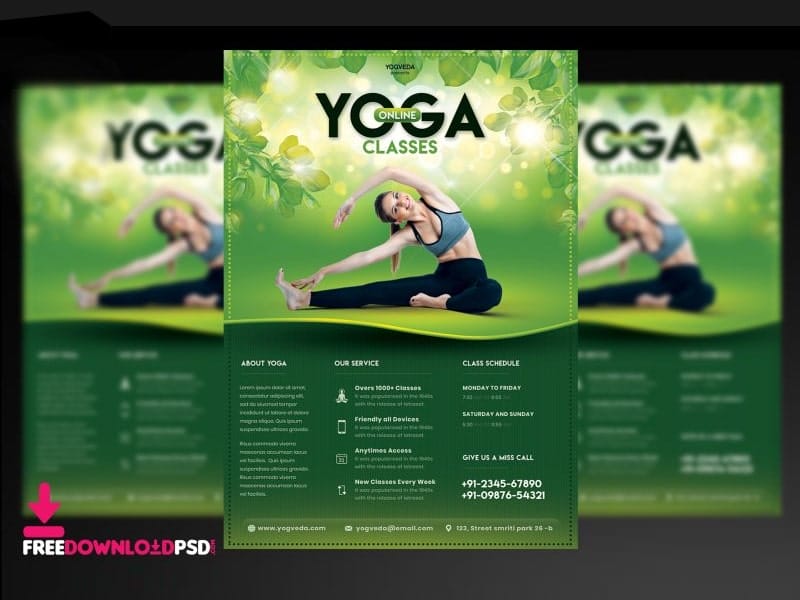 Online Yoga Classes Flyer Template