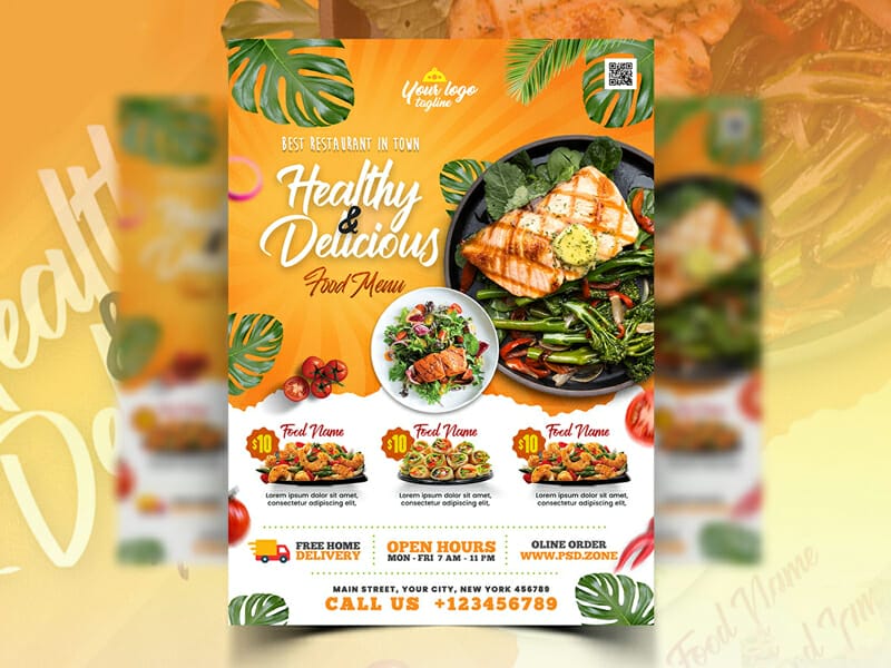 Restaurant Food Promotion Flyer Template