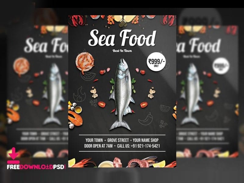 Sea Food Restaurants Flyer Template