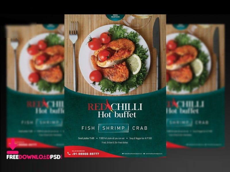 Seafood Flyer Template PSD