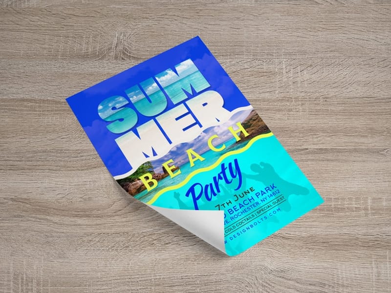 Summer Beach Party Flyer Design Template PSD