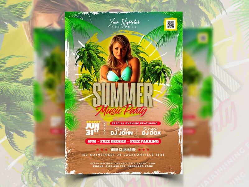 Summer Event Party Flyer Design