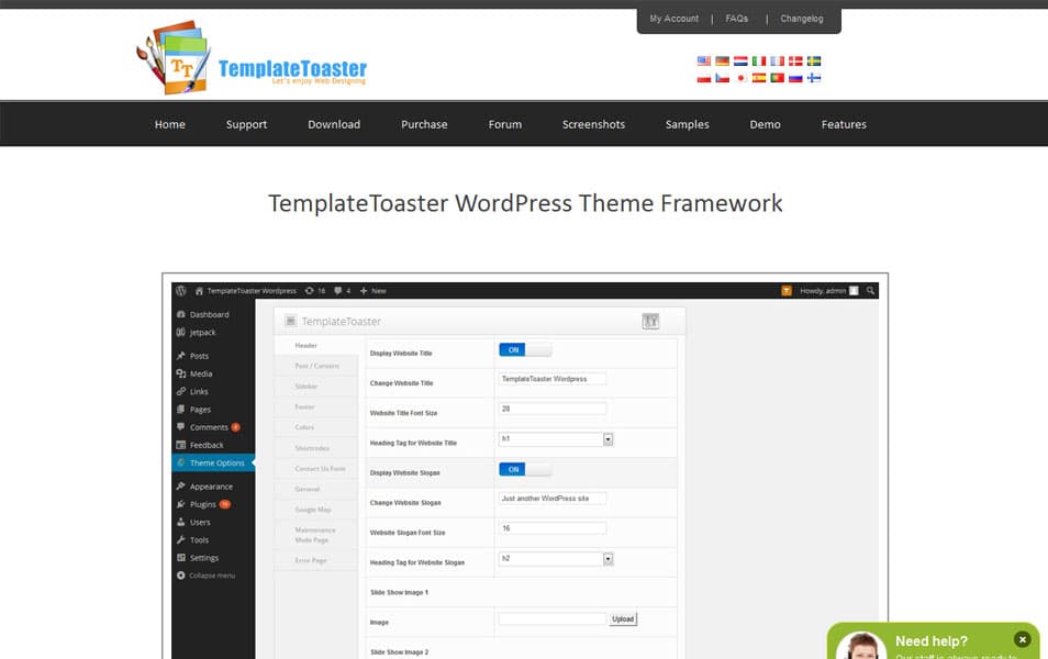 TemplateToaster WordPress Theme Framework