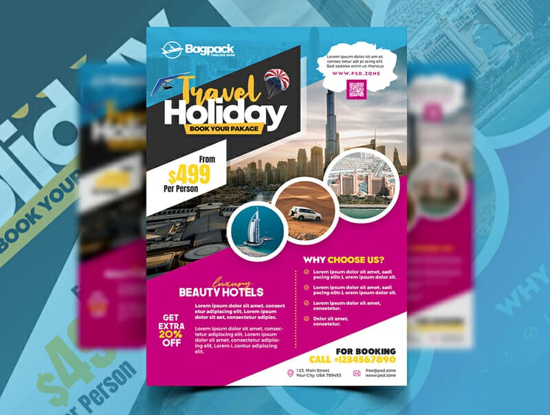 Travel Agency Flyer Ads Poster Template