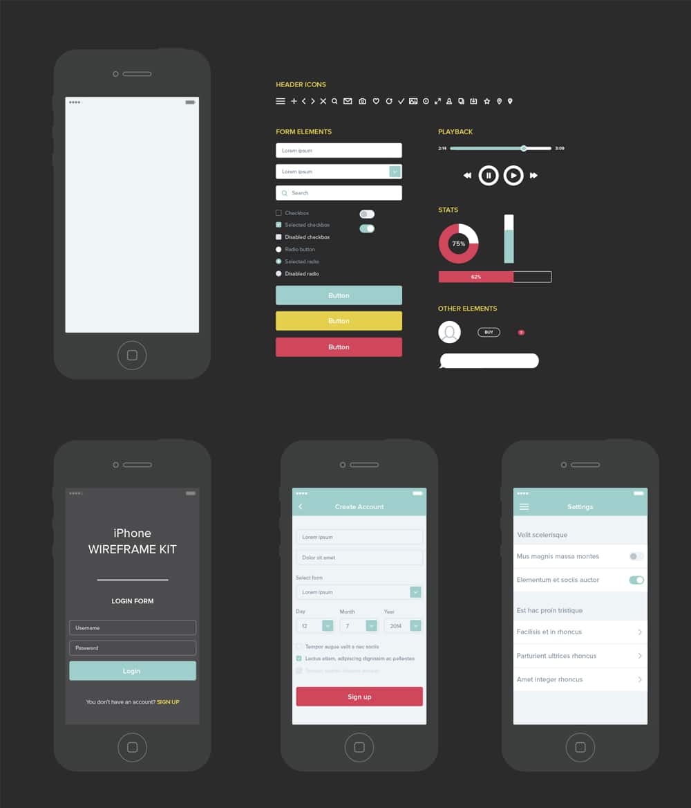 UX Wireframe Set