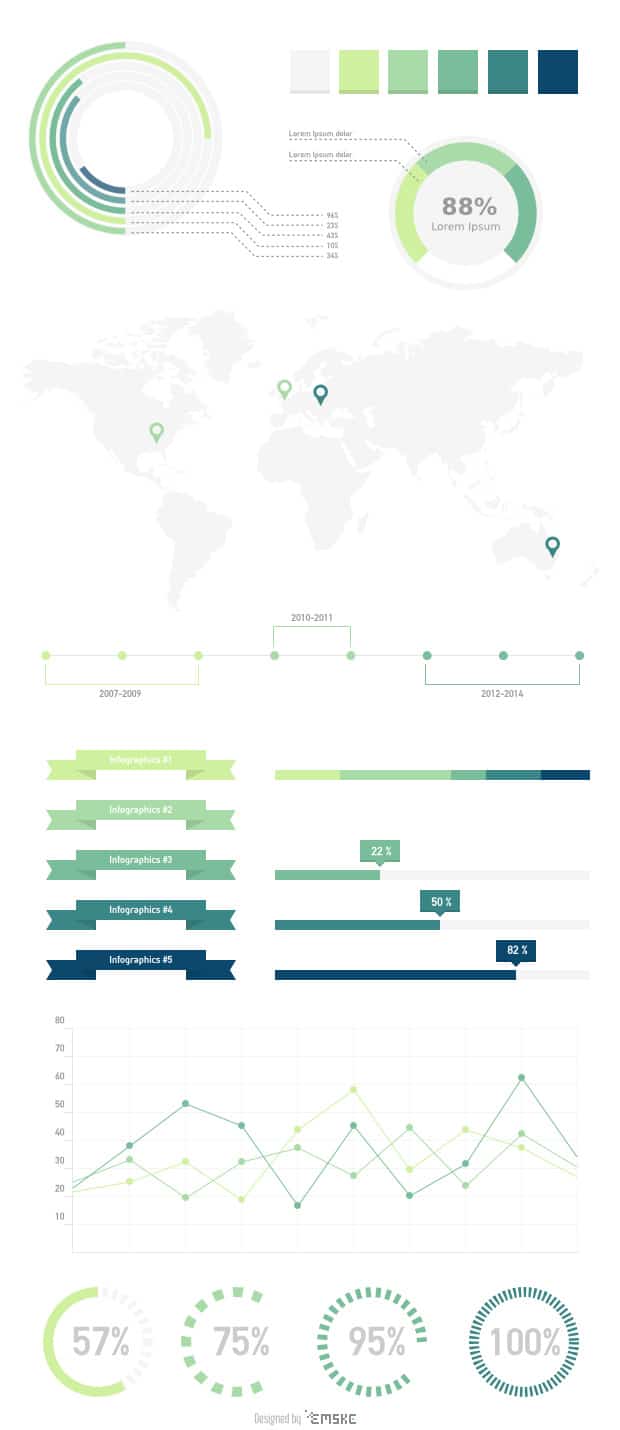 25 Best Free Infographic Elements 62 Universal Subtle Infographic Elements