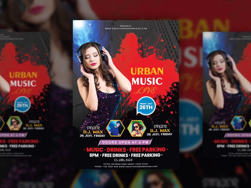 Urban Live Music Concert Poster Flyer