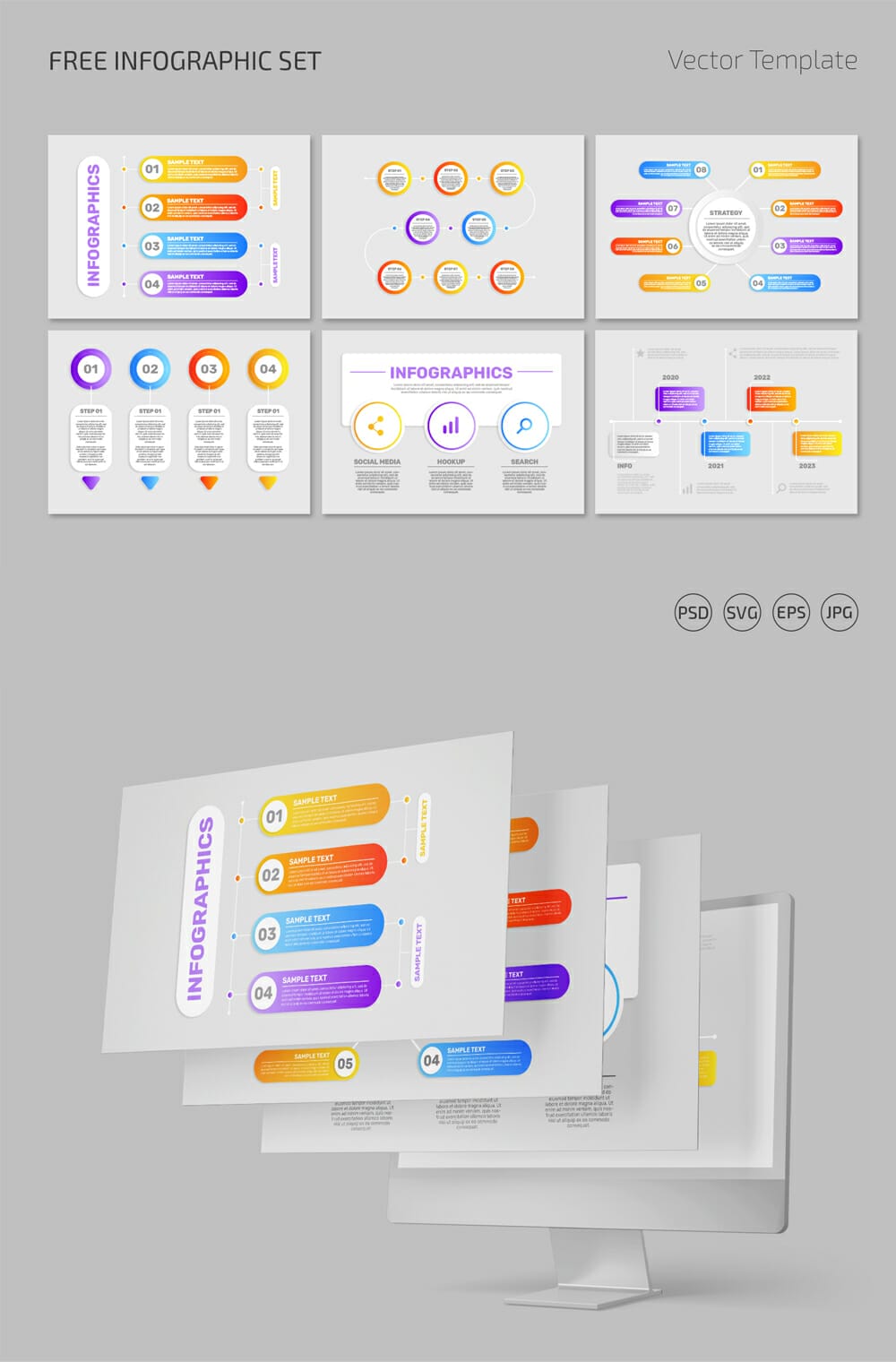 25 Best Free Infographic Elements 2 Vector Infographic Set