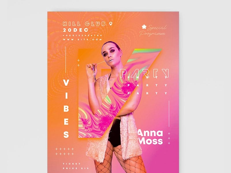 Vibes Party Flyer Template PSD