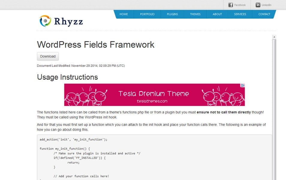 WordPress Fields Framework