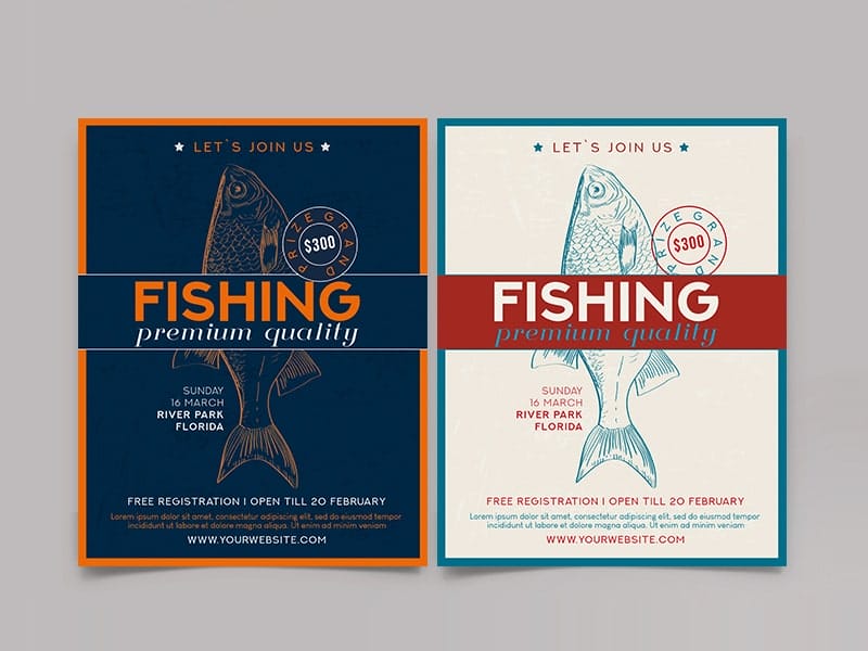 fishing tournament flyer template
