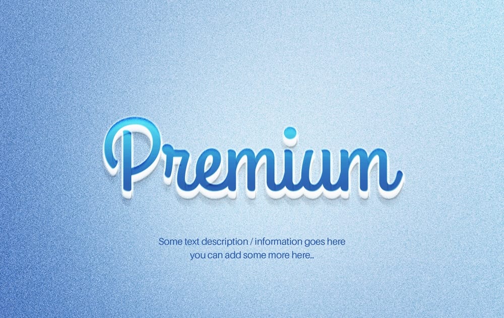 3D Blue Text Effect PSD