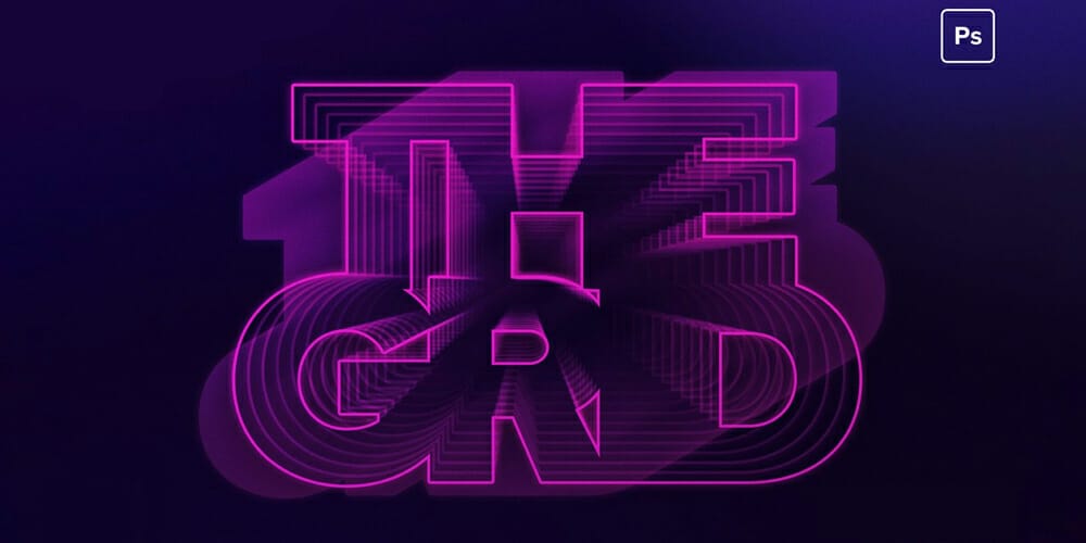 Latest Free Photoshop Text Styles & Effects 40 80s Retro-Futuristic 3D Neon Text Effect