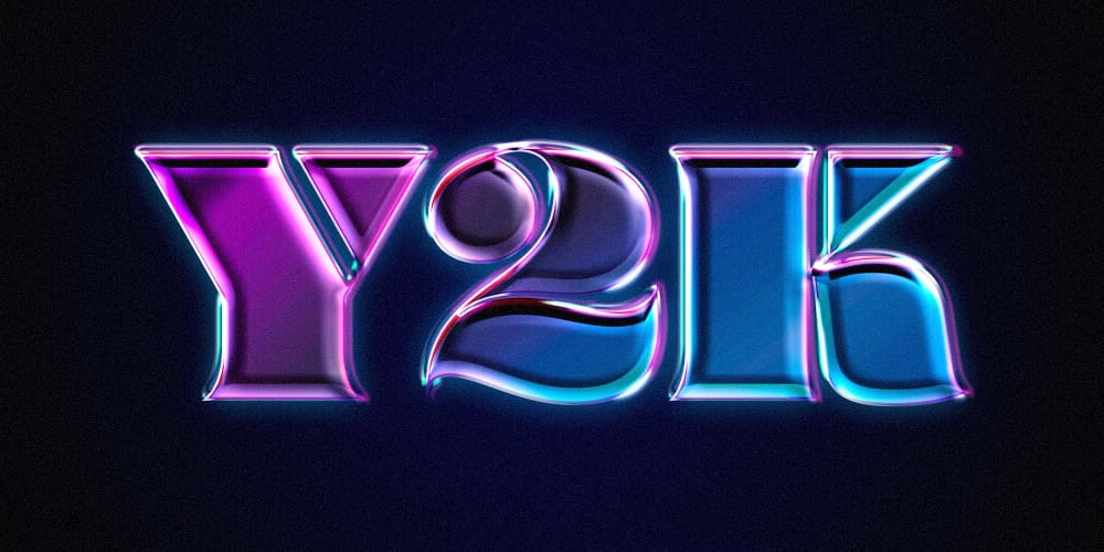 90s Chrome Text Effect PSD