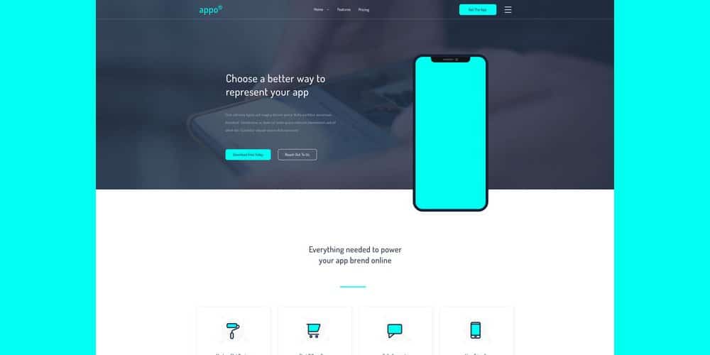 Appo Landing Page Template PSD