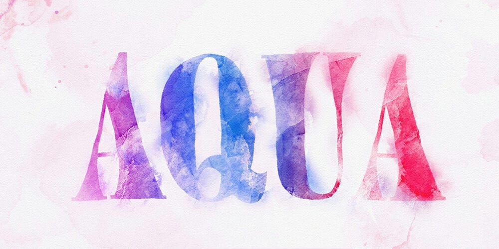 Latest Free Photoshop Text Styles & Effects 25 Aquarelle Text Effect