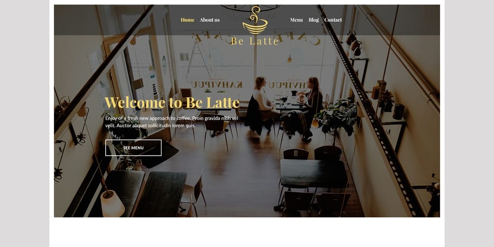 Be Latte Coffee Shop Template PSD