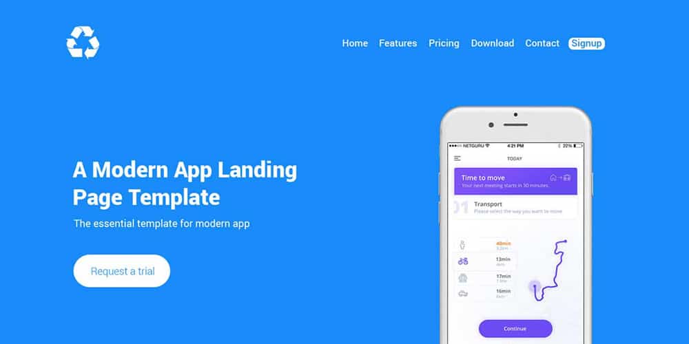 Bepza App Landing Page Template PSD