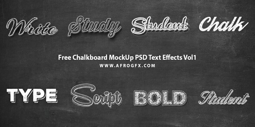 Latest Free Photoshop Text Styles & Effects 136 Chalkboard Text Effects