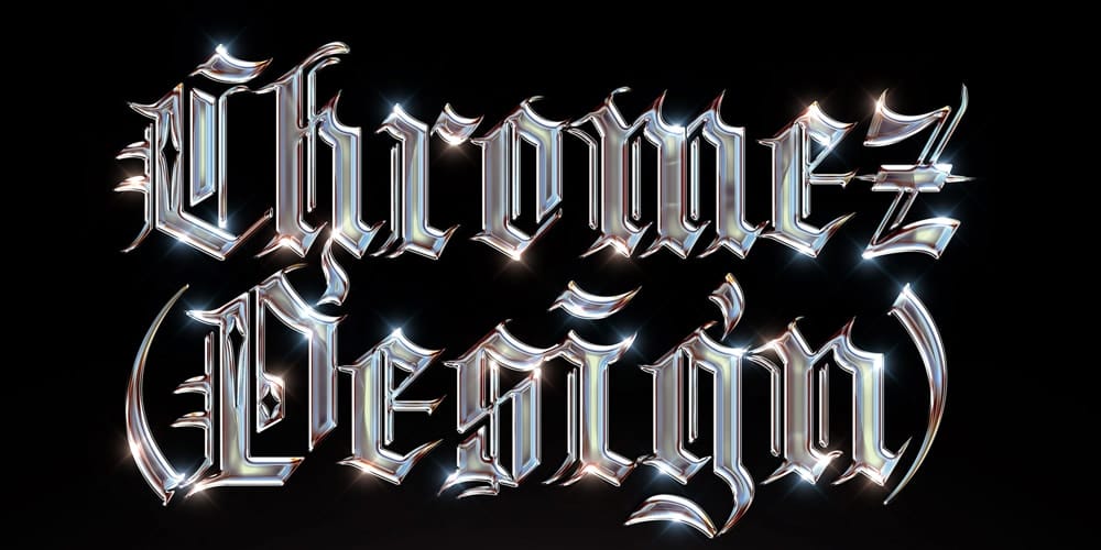 Latest Free Photoshop Text Styles & Effects 95 Chrome Text Effect