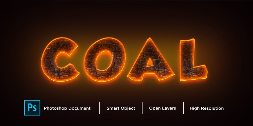 Latest Free Photoshop Text Styles & Effects 147 Coal Text Effect