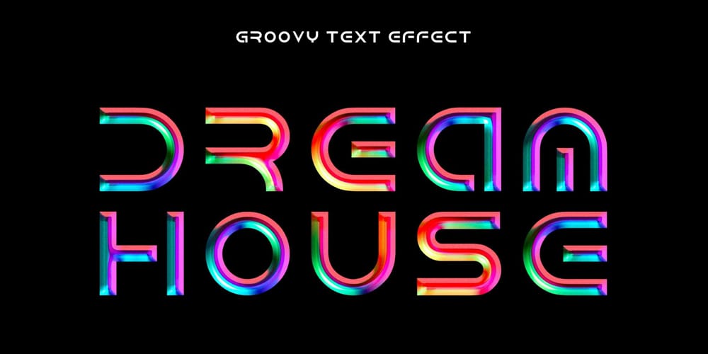 Colorful Chrome Text Effect PSD