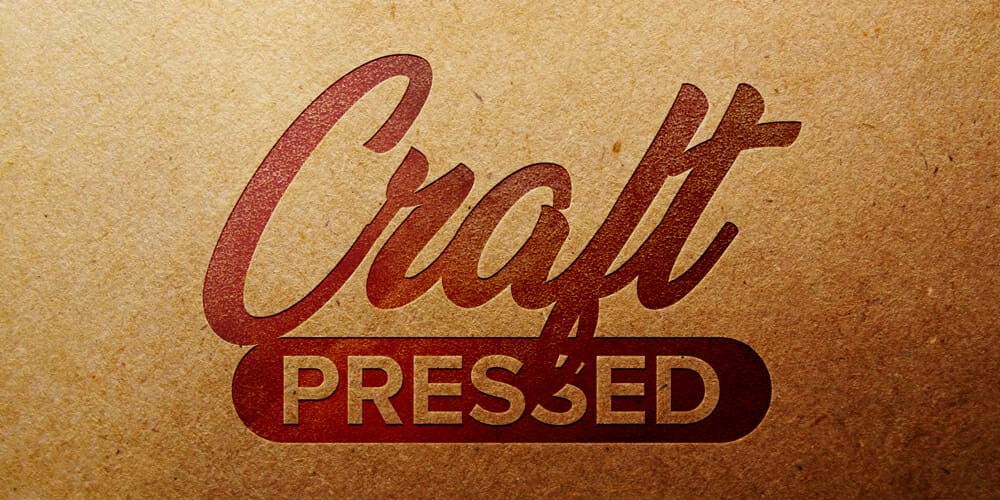 Latest Free Photoshop Text Styles & Effects 54 Craft Pressed Text Effect