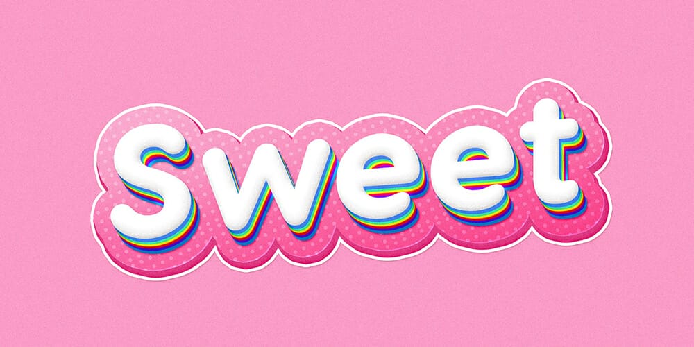 Latest Free Photoshop Text Styles & Effects 9 Cute Text Effect