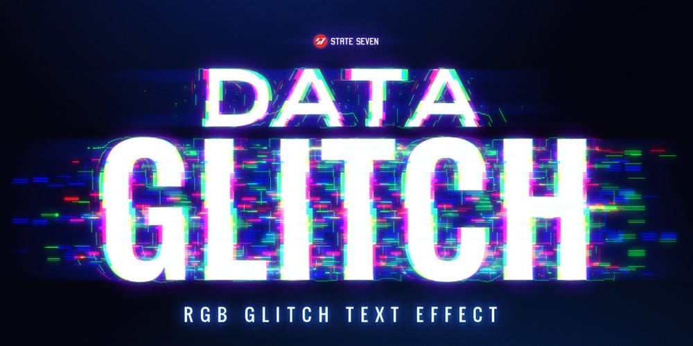 Latest Free Photoshop Text Styles & Effects 94 Data Glitch Text Effect