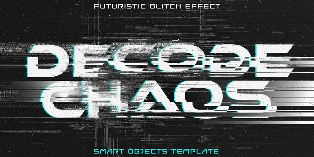 Destroy Cyber Glitch Text Effect PSD